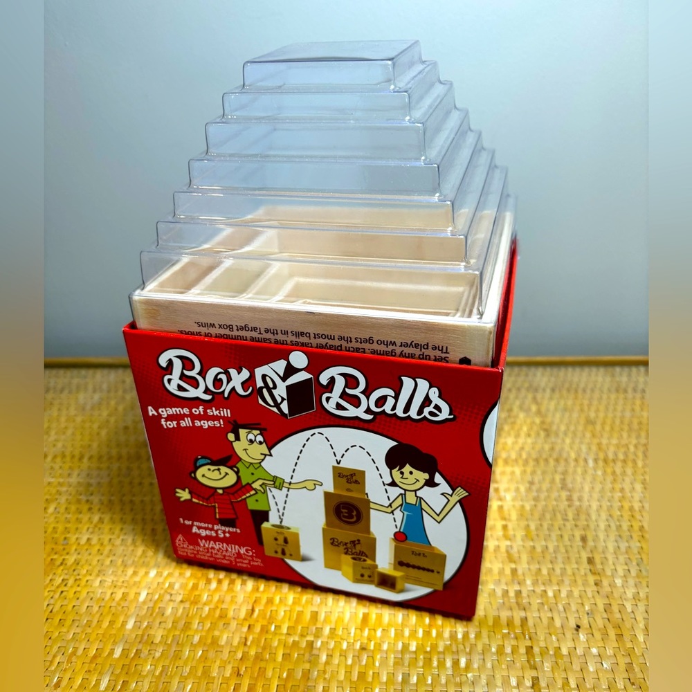 Fat Brain Toy Co. Box & Balls Game Wooden Toy complete set